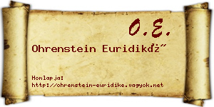 Ohrenstein Euridiké névjegykártya